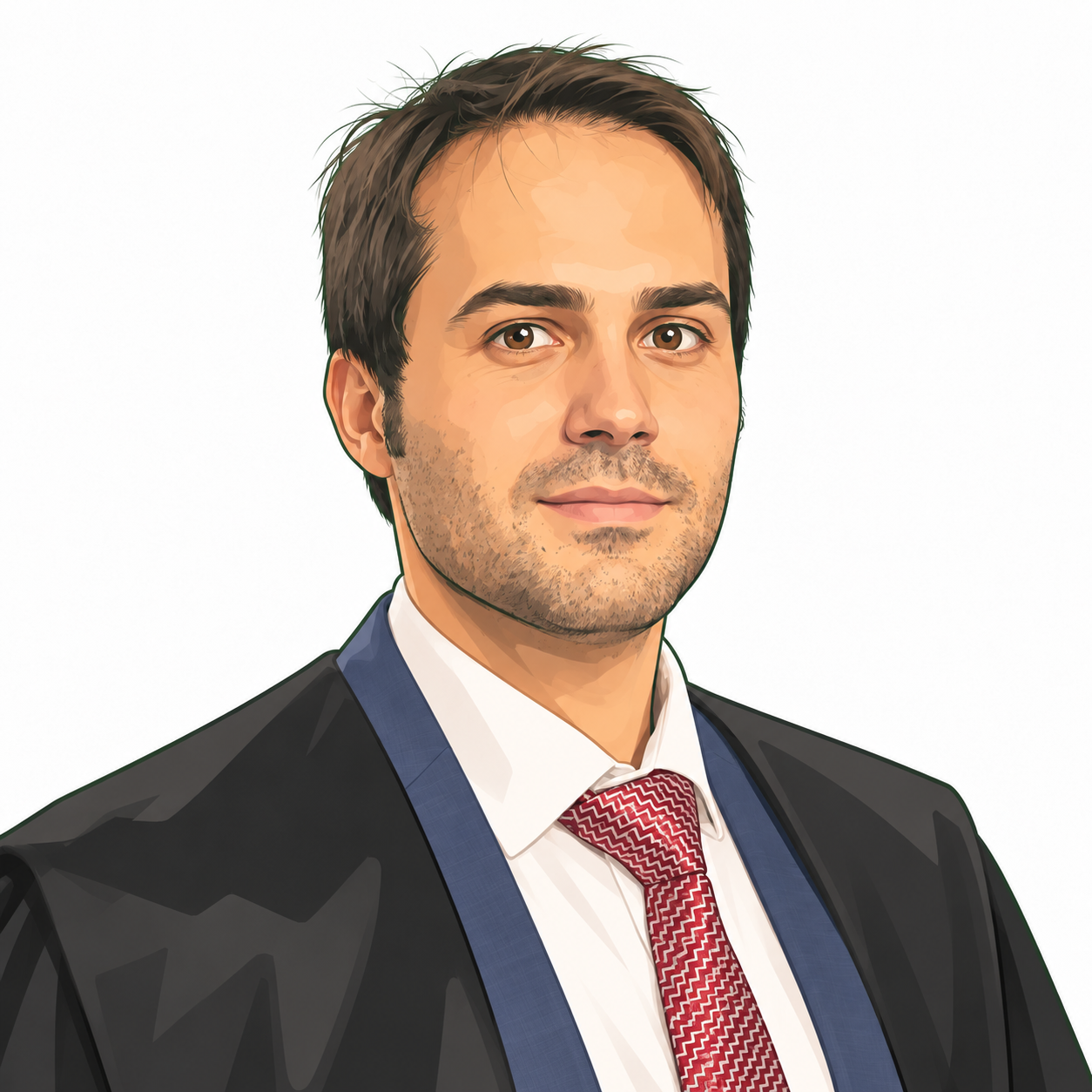 Retrato ilustrado de Ángel Íñiguez