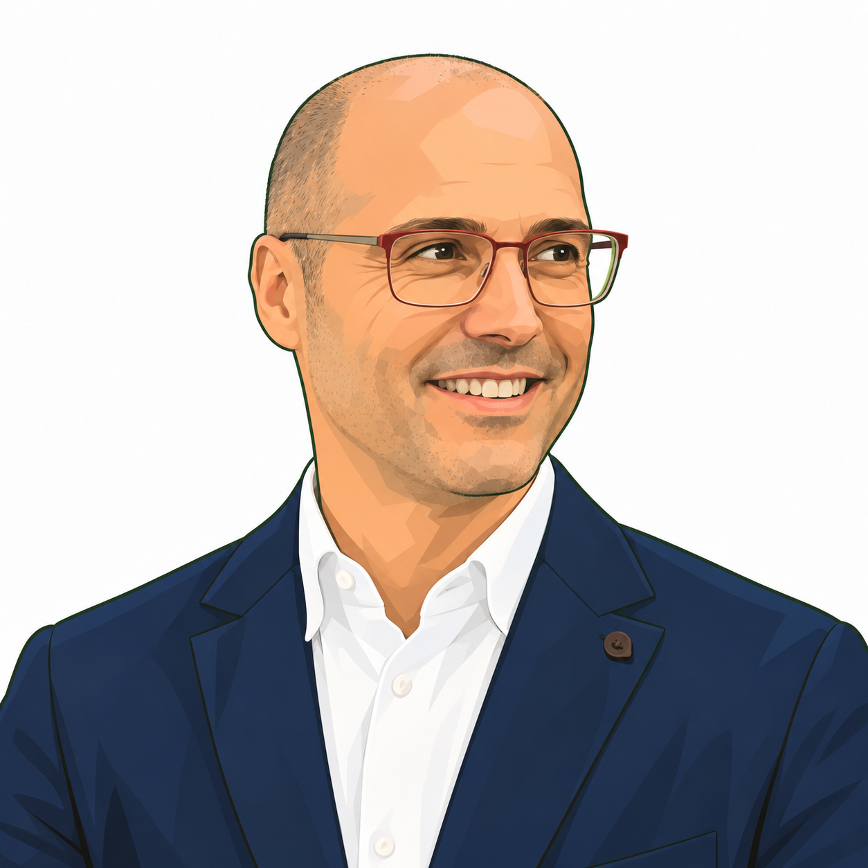 Retrato ilustrado de Alfredo Bastida